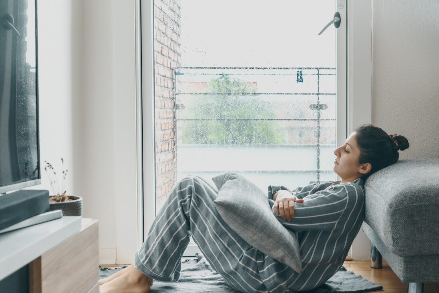 a lady suffering from depression